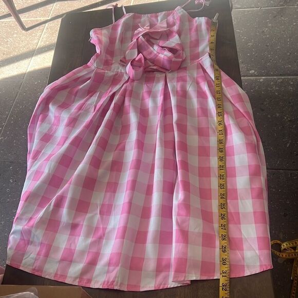 Margot Robbie Barbie The Movie Pink Plaid Dress Barbie Costume - Picture 12 of 13